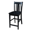 International Concepts San Remo Counter Height Stool, 24" Seat Height, Black S46-102